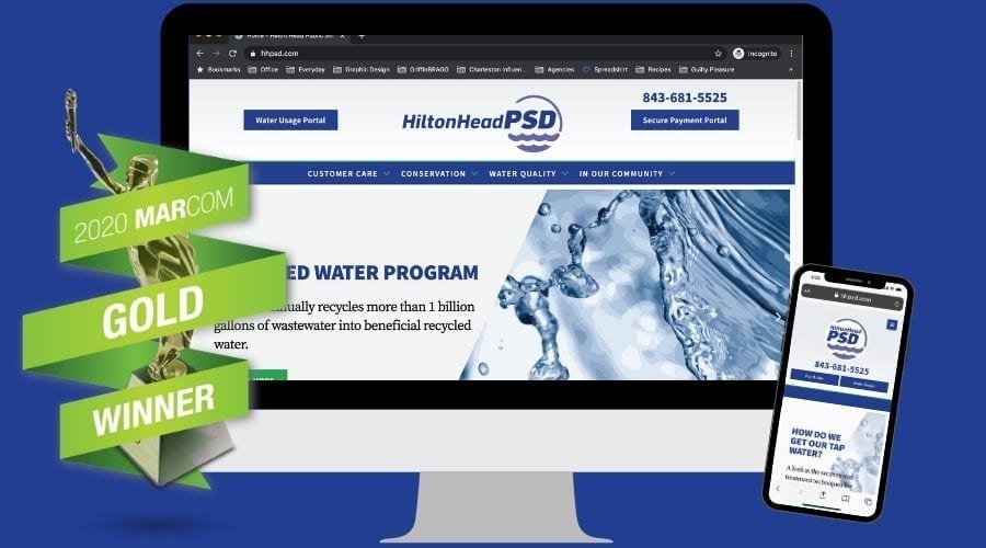 Hilton Head PSD Website Design Gold Award Marcom